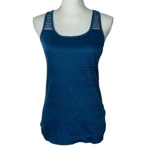 AMISU Turquoise sleeveless LACE top U-neck Racer Back